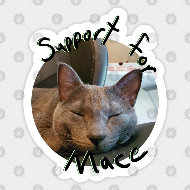 Support for Mace Sticker by Bufo Boggs